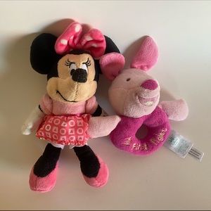Disney Baby Minnie & Piglet Plush Rattles